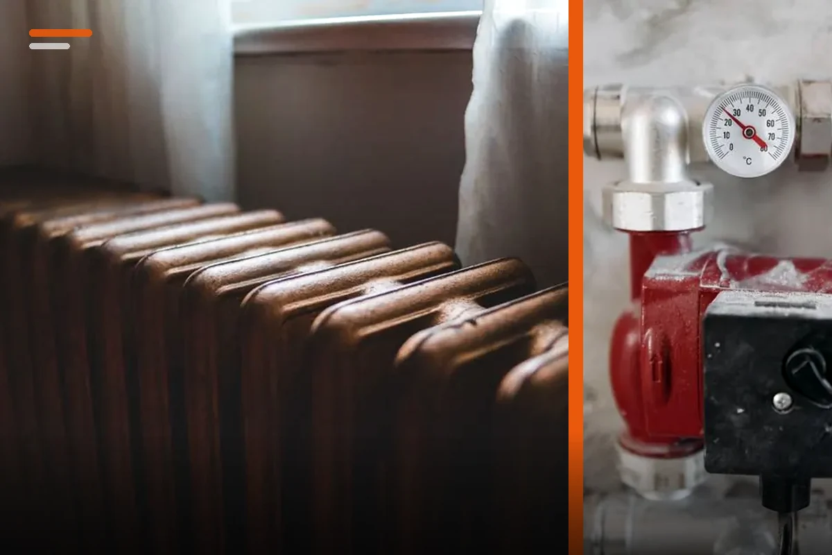 Cast-iron radiator and circulation components for radiator and baseboard heating repair